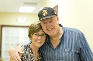Cathy with Wayne, a volunteer